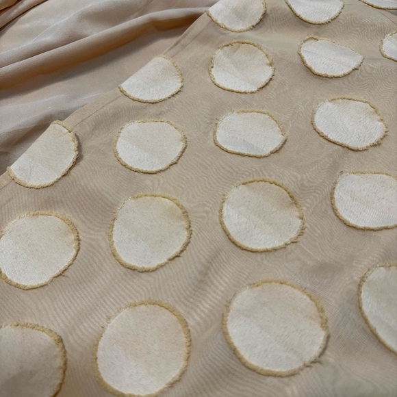 ASOS Thin Straps High Thigh Slit Cowl Neck Pale Yellow Textured Circle Dress - Picture 5 of 16